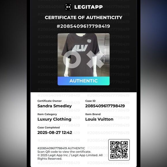 Louis Vuitton Washed Print Cotton Black T-Shirt Marque L. Vuitton Deposee - Picture 15 of 15